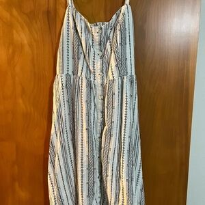 Black and White Striped Button-Down Dress